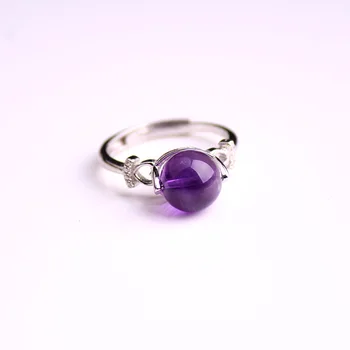 Klasikinis vestuvinis žiedas crystal, 925 sterlingas sidabro ponios reguliuojamas žiedo, natūralus akmuo 925 sterlingas sidabro aukštos papuošalai
