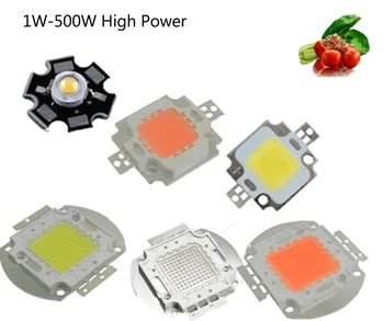 High Power LED Chip 1W 3W 5W 10W 20W 30W 50W 100W COB SMD LED Granulių Balta RGB UV Augti Visą Spektrą 1 3 5 10 20 30 50 100 W W