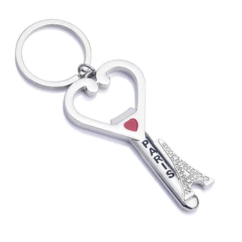 100vnt Paryžiaus bokšto keychain raktų žiedas širdies formos butelio atidarytuvas kūrybos dovanos wen6507
