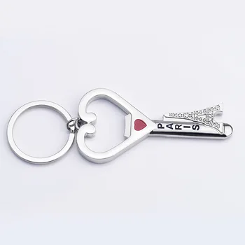 100vnt Paryžiaus bokšto keychain raktų žiedas širdies formos butelio atidarytuvas kūrybos dovanos wen6507