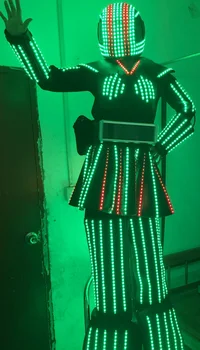 Naujasis etapas fluorescentinė drabužius rekvizitai LED septynių spalvų polių sijonas kostiumas Nitrogirl Naktiniai Klubai
