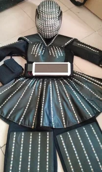 Naujasis etapas fluorescentinė drabužius rekvizitai LED septynių spalvų polių sijonas kostiumas Nitrogirl Naktiniai Klubai