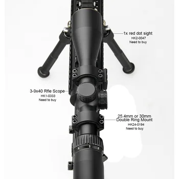 PPT Taktinis Šautuvas taikymo Sritis Mount 25.4-30mm Skersmens Dvigubi Žiedai Tinka Weaver Picatinny Rail GZ24-0194