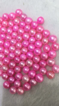 100vnt/Daug Rožinė/Raudona Prarasti Perlų Karoliukai(BE AUSTRIŲ) Dažytos Spalvos Gėlavandenių Perlų 6-8mm AAA Ydingas 