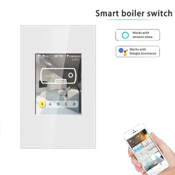MUMS versija, WIFI Smart katilo Jungiklis su LCD ,timming dirbti su alexa,googlehome Spalva Perjunkite wi-fi smart switch smart home
