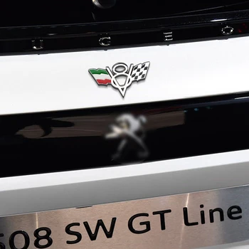 3D Metalo Lydinio V8 Prancūzija, JAV, vokietijos, Italijos Lenktynių Vėliava Logotipas šildomos Galinės Ženklelis Lipdukas 