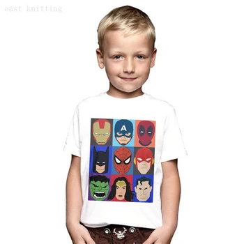 DERMSPE Naujas 2019 Berniukų, Mergaičių marškinėliai Medvilnės trumpomis Rankovėmis marškinėliai Spausdinimas Vaikų Karikatūros, Vaikų drabužiai Balti Mielas