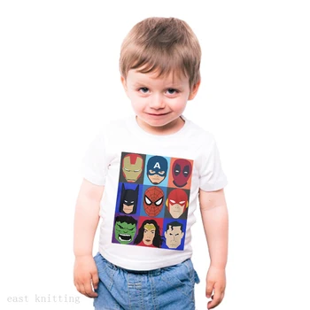 DERMSPE Naujas 2019 Berniukų, Mergaičių marškinėliai Medvilnės trumpomis Rankovėmis marškinėliai Spausdinimas Vaikų Karikatūros, Vaikų drabužiai Balti Mielas