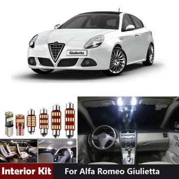 11Pcs Klaidų Canbus LED Salono Lemputės Šviesos Komplektas Alfa Romeo Giulietta Dome Žemėlapis bagažo skyriaus Duryse daiktadėžės Lemputė Balta
