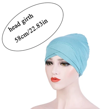 Islamo musulmonų galvos Skara Klasikinis Ilga Uodega Baotou Žaliojo Skrybėlę burbulas Turbantes Galvos Nešioti Kepurės Komfortą islamo Vidinis hijab skaros