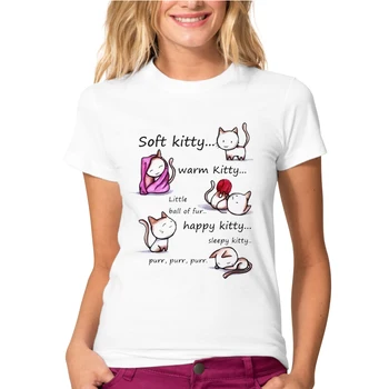 Naujausias 2019 Juokinga Puikus Soft Kitty Dizaino Marškinėliai Vasaros Womens/Mergina Harajuku Naujovė Hipster Trumpas Rankovės Marškinėliai, Topai