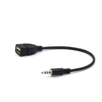 3.5 mm Audio AUX Lizdas USB A Tipo Moterų MP3 Converter Adapterio Kabelį Automobilių Garso U Disko Ryšį, Skirtas GPS CD, DVD, MP3