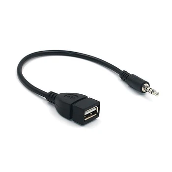 3.5 mm Audio AUX Lizdas USB A Tipo Moterų MP3 Converter Adapterio Kabelį Automobilių Garso U Disko Ryšį, Skirtas GPS CD, DVD, MP3
