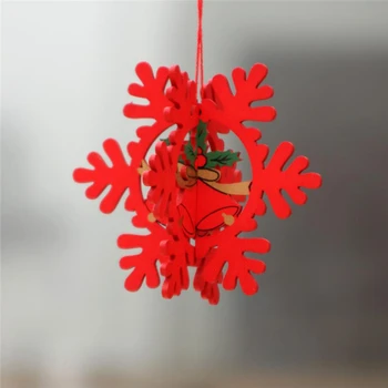1PC 3D Kalėdų Ornamentu Mediniai Kabinti Pakabučiai Žvaigždė Kalėdų Medžio Bell Kalėdų Dekoracijas namams Šalis Naujųjų Metų Navidad