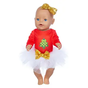 Naujas Kalėdų drabužius suknelė Tinka 43cm Baby Re-born Lėlės, 17 Colių Lėlės Drabužiai
