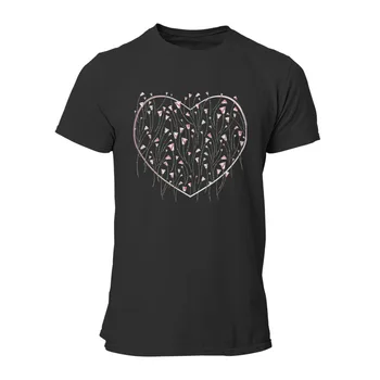 Vyriški T-shirt Rožės širdies Spausdinimo Mados Vintage marškinėliai 39476