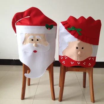 Nemokamas pristatymas Ponas ir Ponia Kalėdų Virtuvės Kėdės Apima Santa Claus ir Kalėdų Puošmena Viešbučio Restorane Vakarienė Kėdžių Dekoras