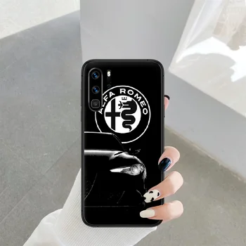 Alfas romeos giuliettas Telefoną Atveju Huawei P Mate Smart 10 20 30 40 Lite Z 2019 Pro black Ląstelių 3D atsparus Vandeniui Tapybos Shell