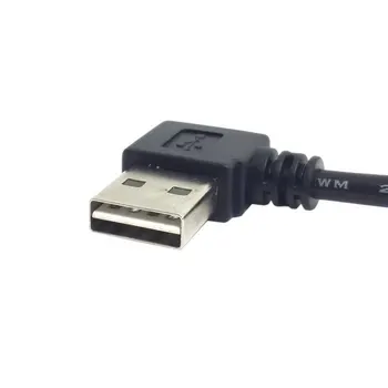 USB 2.0, Mikro USB Laidas, Adapteris, Grįžtamasis, Kairėn, Dešinėn 90 Kampu Degre Vyras į Dešinę Kampu Micro USB 5Pin Male Kabelio 25cm