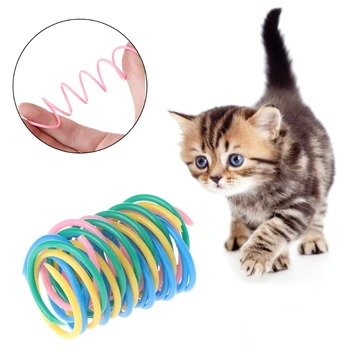 5vnt Žaislai Spalvinga Pavasario Plastiko Bounce Pet Kačiukas Atsitiktinių Spalvų Interaktyvūs