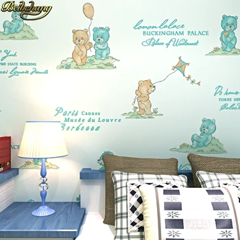 Beibehang Animacinių filmų turėti tapetai roll TV foną kambarį Berniukų, mergaičių ir Vaikų kambario mėlyna rožinė smėlio spalvos sienos popieriaus apdaila