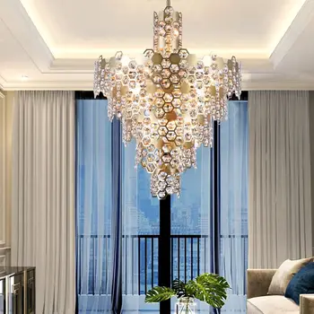 Krištolo sietynas, Italija Milano stiliaus naujas lempa 220v dvipusis villa viešbučio klubą kavinė 51-60w liustra