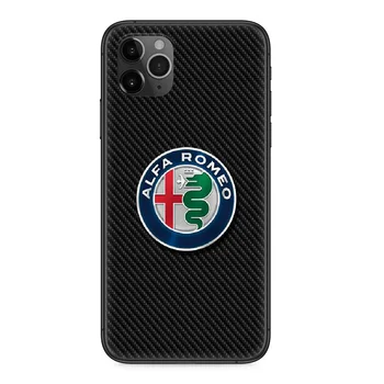 Alfa Romeo automobilių logotipą, Telefono dėklas Skirtas iphone 4, 4s, 5 5S SE 5C 6 6S 7 8 plus X XS XR 11 PRO MAX 2020 juodas bamperis minkštas atgal prabanga