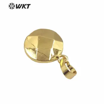 WT-JP221 Didmeninės mados maža žavesio pilna aukso užpildytas monetos pakabučiai dvigubai briaunotas 16mm fizinis apvalkalas raundo aukso pakabučiai