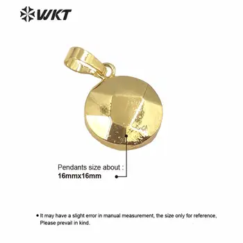 WT-JP221 Didmeninės mados maža žavesio pilna aukso užpildytas monetos pakabučiai dvigubai briaunotas 16mm fizinis apvalkalas raundo aukso pakabučiai