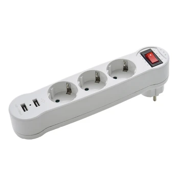 Akyto Terminalo Valdybos 16A Konversijos Plug Dual USB jungtys 1 iki 3, kaip ES Standarto Maitinimo Adapterio Lizdas Juostelės T8NA