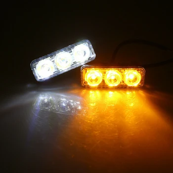 2vnt 3 LED Gintaro & White 12V Šviesos važiavimui Dieną Automobilio Posūkio Rodiklio Žibintų Montavimo Kronšteinai, Automobilių Apšvietimas