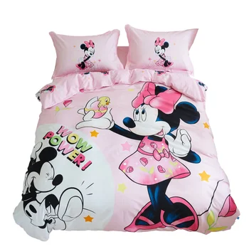 Romantiška vestuvių micney ir minnie mouse patalynės komplektas twin dydžio lovos antklodė apima mergaičių miegamasis dekoro rausvos spalvos medvilnės visą karalienė
