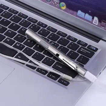 ICOCO Kūrybos USB Įkraunamas LED Žibintuvėlis Galingas Mini LED Žibintuvėlis atsparus Vandeniui Dizainas Pen Kabinti su Metalo Clip Top Pardavimas