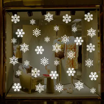 4pcs Kalėdų Snaigės Nuimamas Apdailos Stiklas Lipdukai Prekybos Centro Langų Apdailos Stiklo Lipdukai