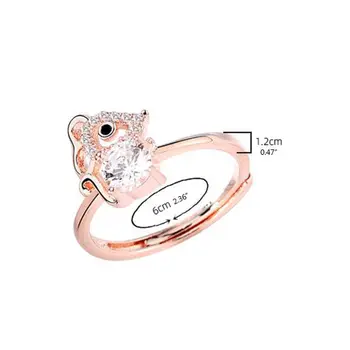 2020 Naujųjų Metų Talismanas Kristalų Pelės Žavesio Žiedas Reguliuojamas Pritraukti Turtus Pasisekė Mielas Žiurkių Žiedas Juosta Bižuterijos