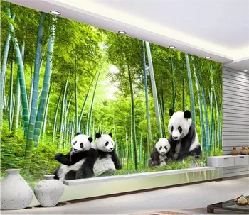 Custom national Treasure Panda 3d sienų tapetai, bambuko miškų peizažas popieriaus peint freskos 3d tapetai, vaikų kambarys