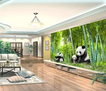 Custom national Treasure Panda 3d sienų tapetai, bambuko miškų peizažas popieriaus peint freskos 3d tapetai, vaikų kambarys
