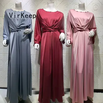 2021 moterų kieto satino vakare šalis suknelė pynimas rankovės kimono afrikos dashiki dubajaus musulmonų suknelė plius dydis VKDR2475