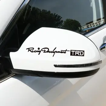 2vnt Automobilių stiliaus TRD Logotipą, galinio vaizdo Veidrodžio Atspindintis Automobilių 3D Lipdukai, Juokinga Simbolių Apdailos Automobilių stiliaus Lipdukai Lipdukai
