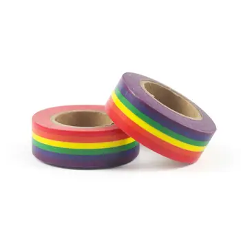 1PC Naujas Rainbow Washi Tape mokyklinės prekės, Raštinės reikmenys Juosta 