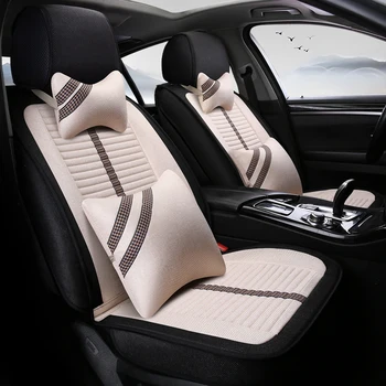 Visiška linų pluošto automobilių sėdynės padengti automobilių sėdynės apima ford explorer 5 figo focus 1 2 3 mk1 mk2 mk3
