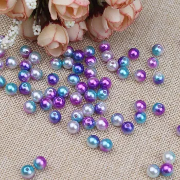 100pc 8mm spalvingas perlų 