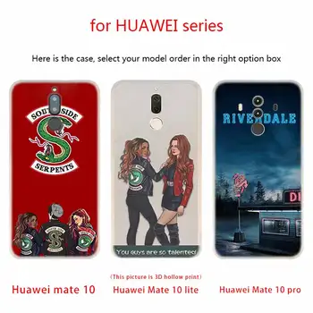 Minkšto Silikono Atveju Huawei Mate 30 20 10 Lite Pro 20X S Y9 2018 2019 NOVA 3 3i 4 black Amerikos TV Riverdale
