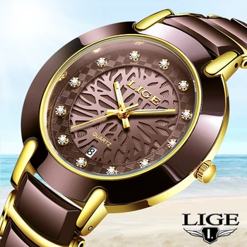 2020 LIGE Moterų Laikrodžiai Top Brand Prabangos Ponios, Kvarciniai Laikrodžiai Vandeniui Laikrodis Mada Moterims, Žiūrėti Vyrai Keramikos Žiūrėti Mėgėjams