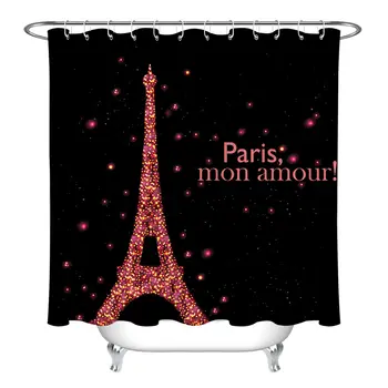 Paris Mon Amour Eifelio Juodame Fone Audinio Dušo Užuolaidos