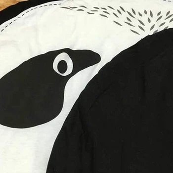 Animacinių Filmų Panda Medvilnės Vaikų Nuskaitymo Kilimėlis Vaikų Žaidimo Apvalus Padas Kūdikio Kambario Puošmena Kilimas