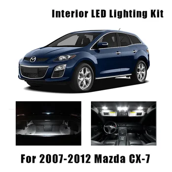 12 Baltos LED Lemputės Automobilių Skaitymo Dome Šviesos Interjero Komplektas Tinka 2007-2009 M. 2010 M. 2011 M. 2012 M. Mazda CX-7 CX7 Kamieno Licencijos numerio ženklo apšvietimo Žibintas