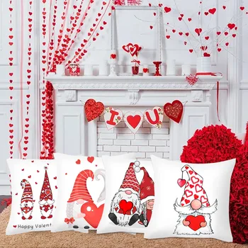 Namų dekoro 4pcs Valentino Namų Dekoro Pagalvėlė Padengti Šeimos Užvalkalas Mesti Dangtis valentino dayvalentines dienos dovanų