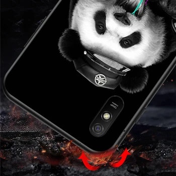 Mielas Gyvūnų Panda Už Xiaomi Redmi 10X Pro 5G 9C 9A 9 EIKITE K20 8A 8 7A 7 S2 6A 6 5 5A 4X Pro Ryškiai Juoda Telefono dėklas