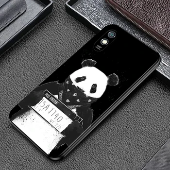 Mielas Gyvūnų Panda Už Xiaomi Redmi 10X Pro 5G 9C 9A 9 EIKITE K20 8A 8 7A 7 S2 6A 6 5 5A 4X Pro Ryškiai Juoda Telefono dėklas
